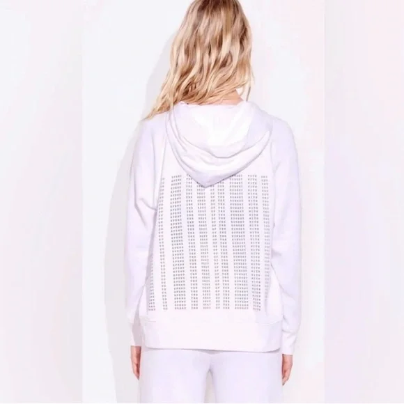 Sundry White Hooded Sweatshirt with Perforated Back Design - Picture 13 of 13